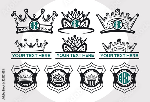 Royal Crown Monogram Svg Cut File, Royal Crown Svg, Crown Svg, Princess Crown Svg, Princess Svg,
King Crown Svg, Queen Crown Svg, Princess Tiara Svg, Circle Monogram, Split Monogram,
