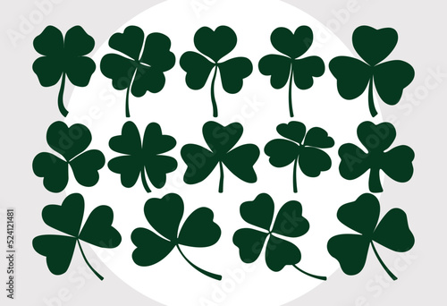 Shamrock Leaf SVG Bundle, Leaf Svg, Shamrock Svg, Clover Svg, Trefoil Svg, Four Leaf Svg, Shamrock Leaf Silhouette,