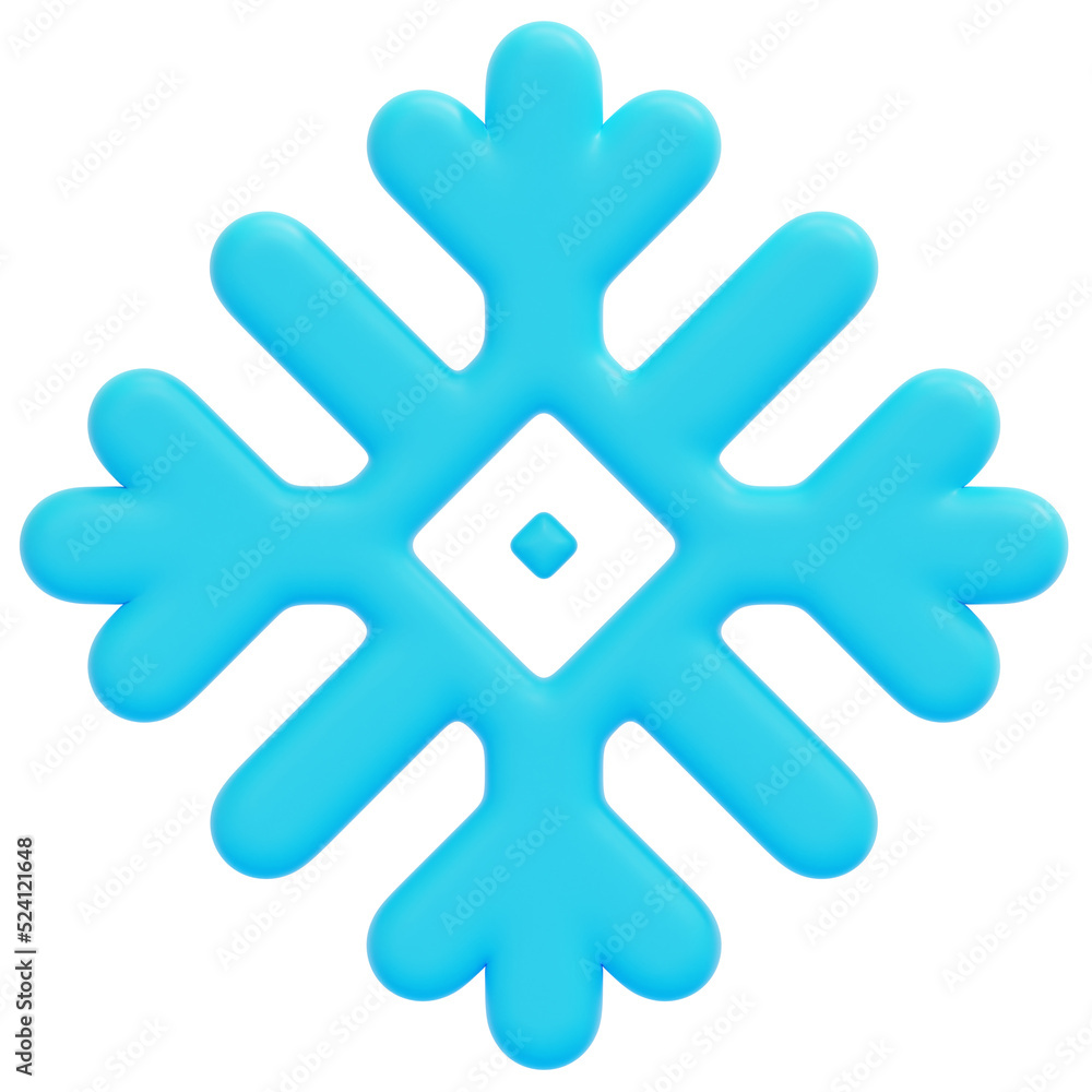 snowflake 3d render icon illustration snowflake 3d render icon illustration