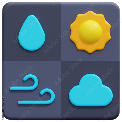 weather forecast 3d render icon illustration photo