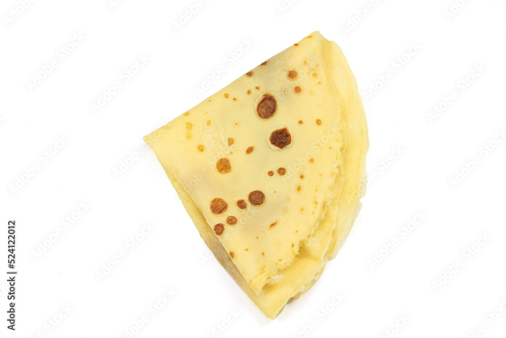 crêpe pliée isolée sur un fond blanc crêpe pliée isolée sur un fond blanc