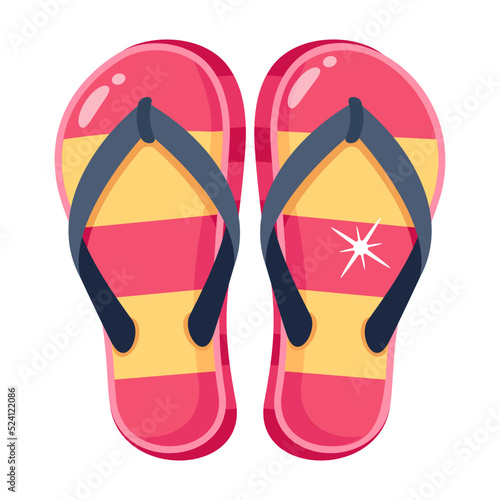 An icon of flip flops flat design 