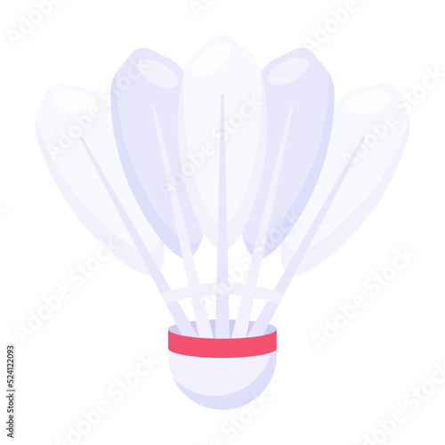 A flat icon design of shuttlecock