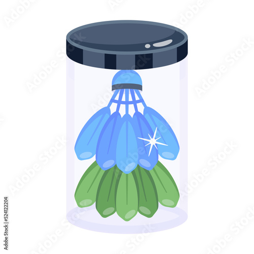 A flat icon design of shuttlecocks