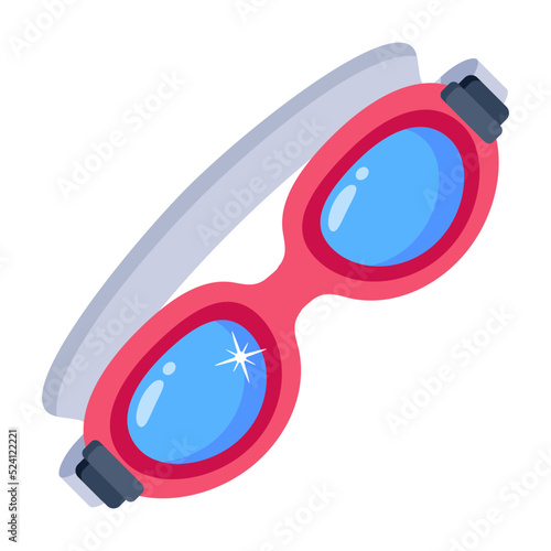 Trendy flat icon vector of swimming glasses 