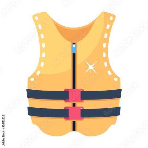 Creatively designed flat icon of life vest 