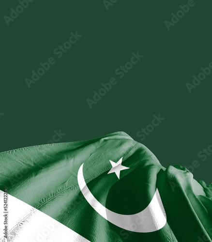 Pakistan national flag cloth fabric waving - Image