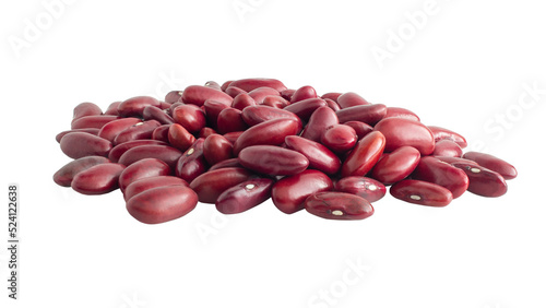 red kidney bean are placed on the transparent background at the center of the image, front view. photo