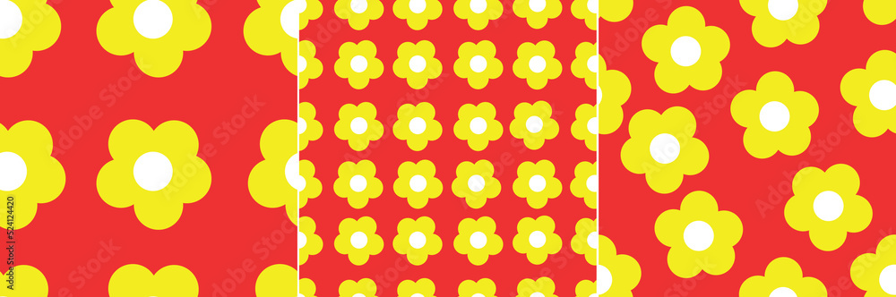 set of floral prints on a red background. Design for printing on dresses, t-shirts. shirts, children's clothing. Print for dishes, home goods, bedding, napkins, tablecloth. set of floral prints on a red background. Design for printing on dresses, t-shirts. shirts, children's clothing. Print for dishes, home goods, bedding, napkins, tablecloth.