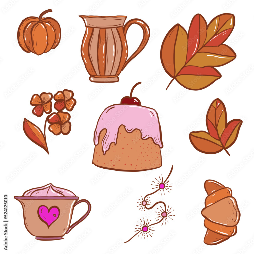 set of autumn elements, vector