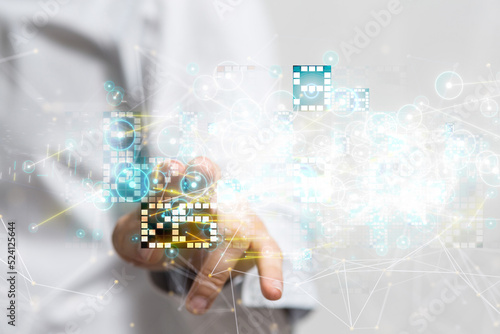 Neural network 3D illustrat...