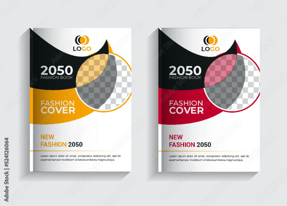 Fashion book cover template design. Education cover page design