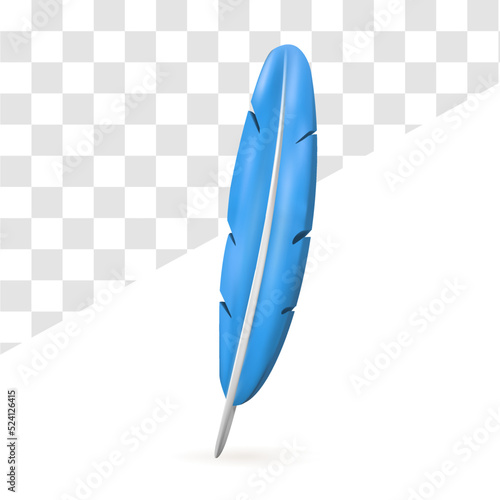education, school blue pen feather training, 3d icons for education.