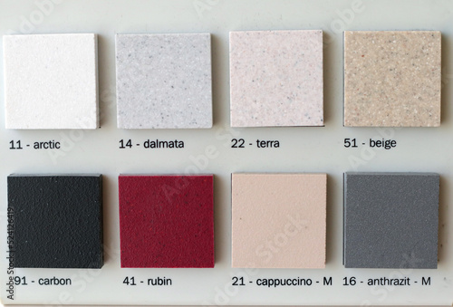 Stone samples for design, close up                       