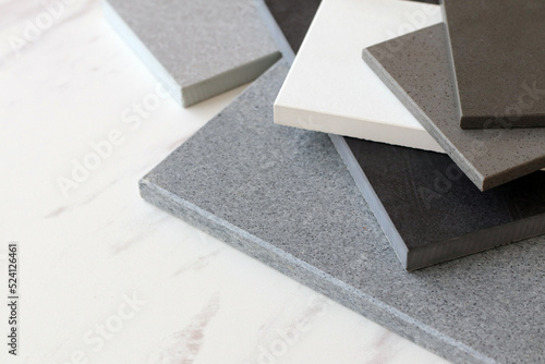 Stone samples for design, close up                       
