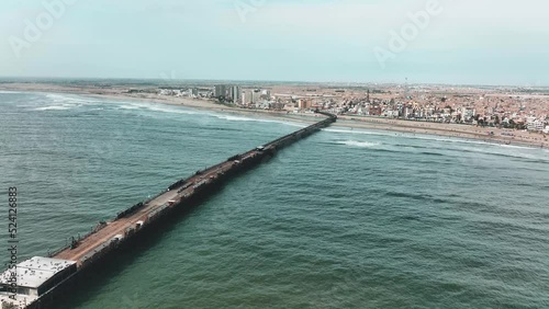 Wallpaper Mural Aerial drone view move Pimentel at a sunny day in Chiclayo, Lambayeque, Peru. Torontodigital.ca