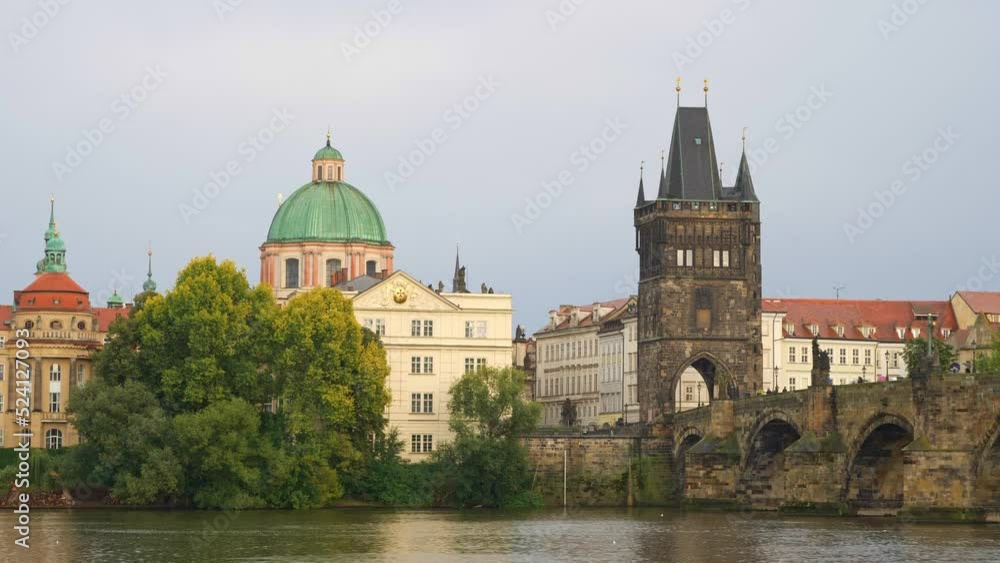 View of Charles Bridge in Prague, Czech Republic. popular tourist attraction. Travel and sights of city breaks. landmarks, travel guide and postcard. View of Charles Bridge in Prague, Czech Republic. popular tourist attraction. Travel and sights of city breaks. landmarks, travel guide and postcard.