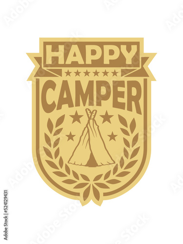 Urlaub Happy Camper Logo 