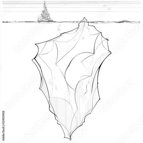 Overloaded tanker moves towards a Huge iceberg