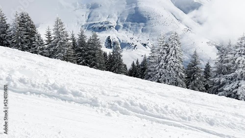 Wallpaper Mural Alpine ski track in mountains over beautiful forest Torontodigital.ca