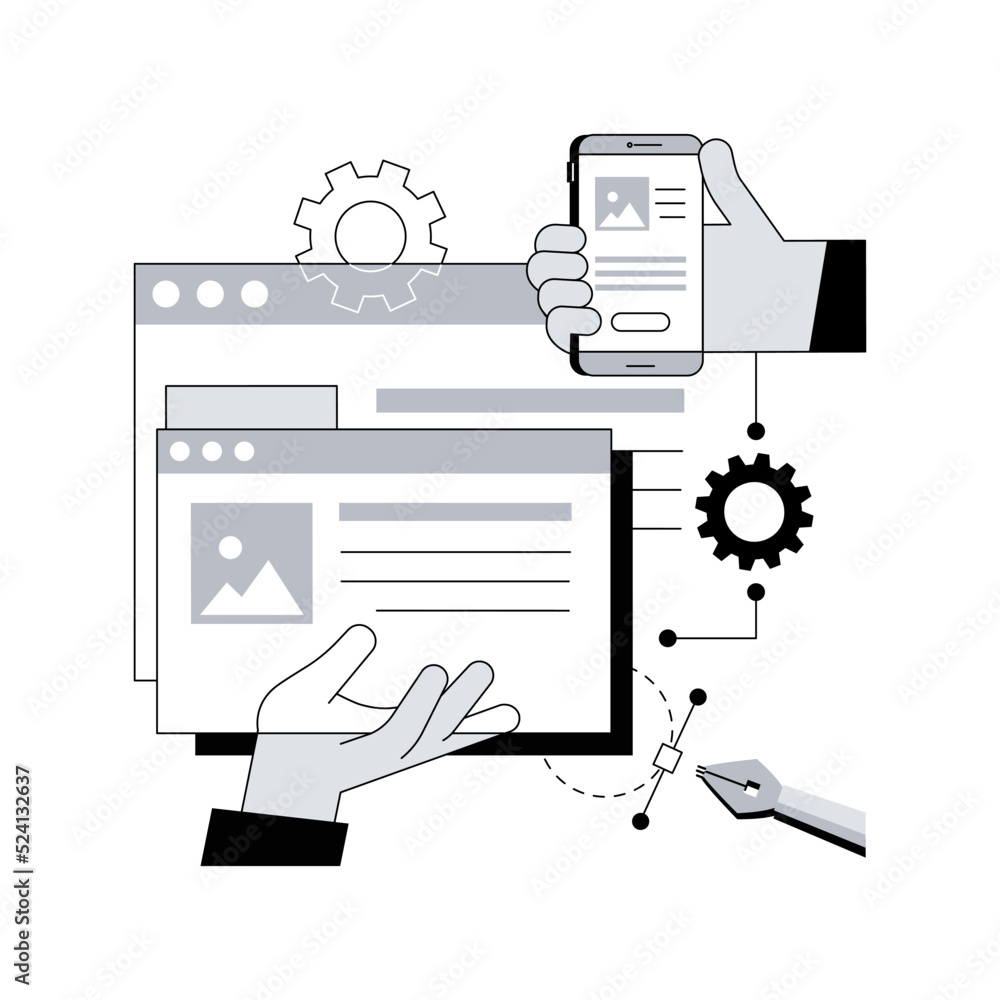 Responsive web design abstract concept vector illustration. Website ...