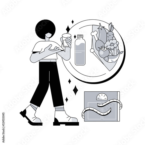 Intermittent fasting abstract concept vector illustration. Weight-loss diet, healthy food, meal plan, eating window, fasting schedule, metabolic health, sports nutrition abstract metaphor.