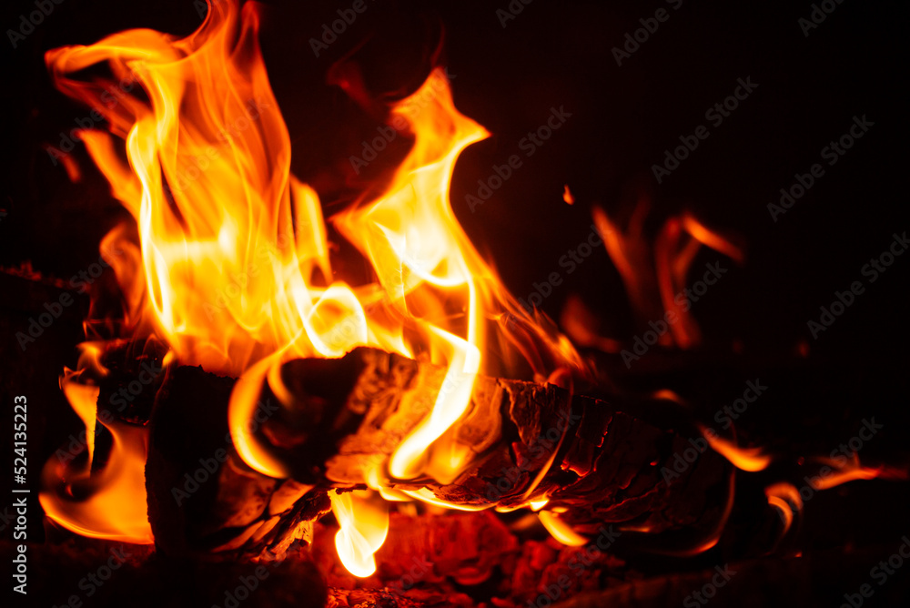 Fototapeta premium fire on the black background