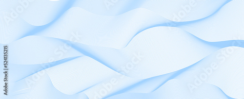 Luxury background design with wavy line abstract blue pattern isolated on white background. Vector horizontal template for business banner, premium invitation, voucher, prestigious gift certificate.