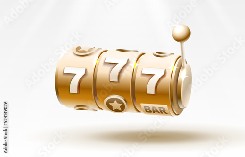 Casino slots winner, fortune of luck, 777 win banner. Vector