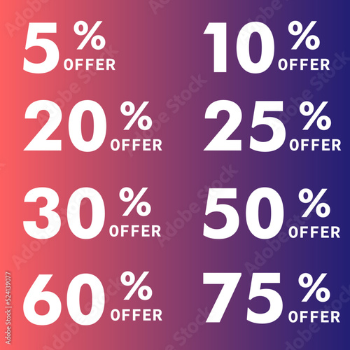 discount percentage sales offer vector 