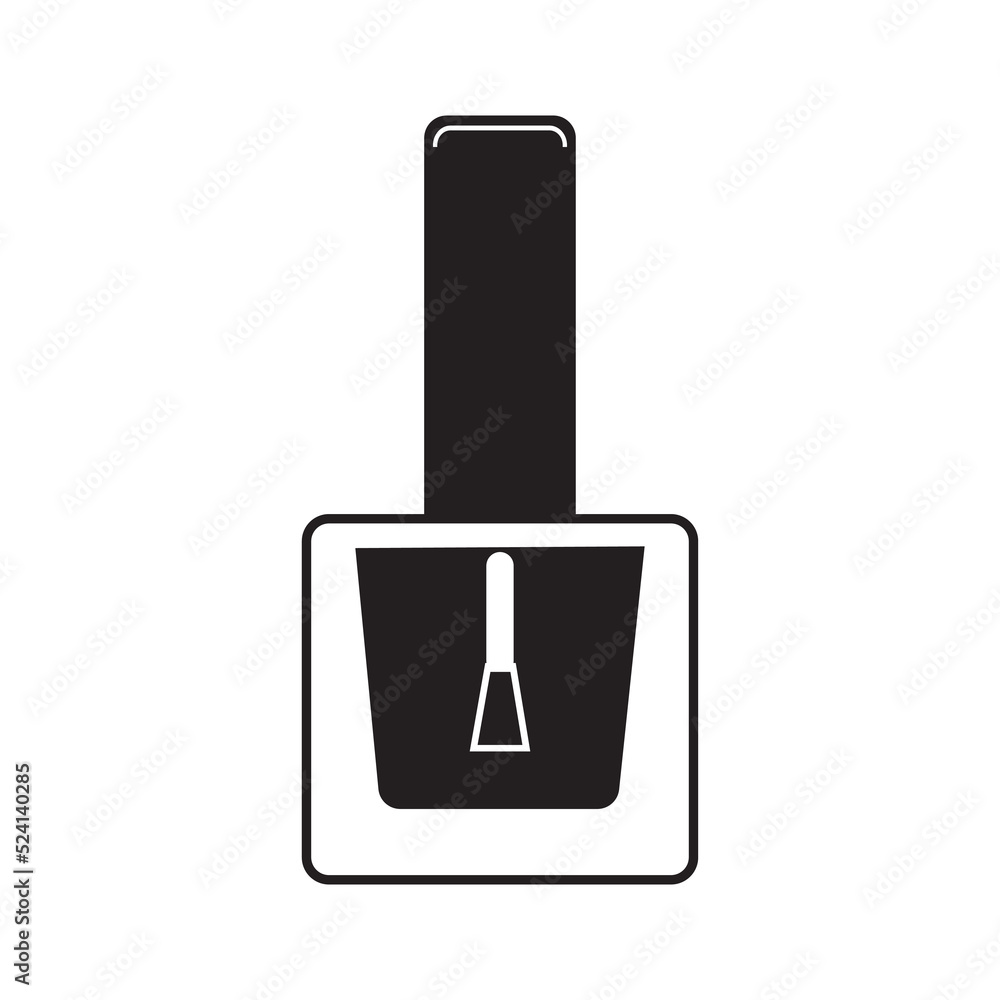 Beauty nail polish bottle icon | Black Vector illustration | Beauty nail polish bottle icon | Black Vector illustration |