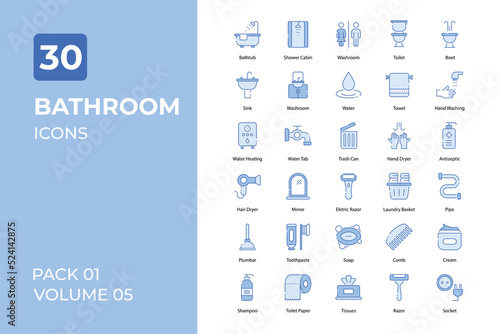 Bathroom icons collection. Set contains such Icons as bath, bathroom, closet, and more
