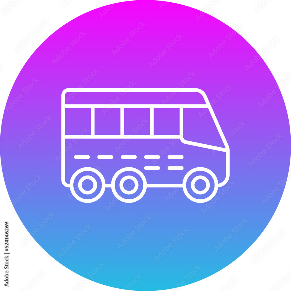 Bus Gradient Circle Line Inverted Icon Bus Gradient Circle Line Inverted Icon