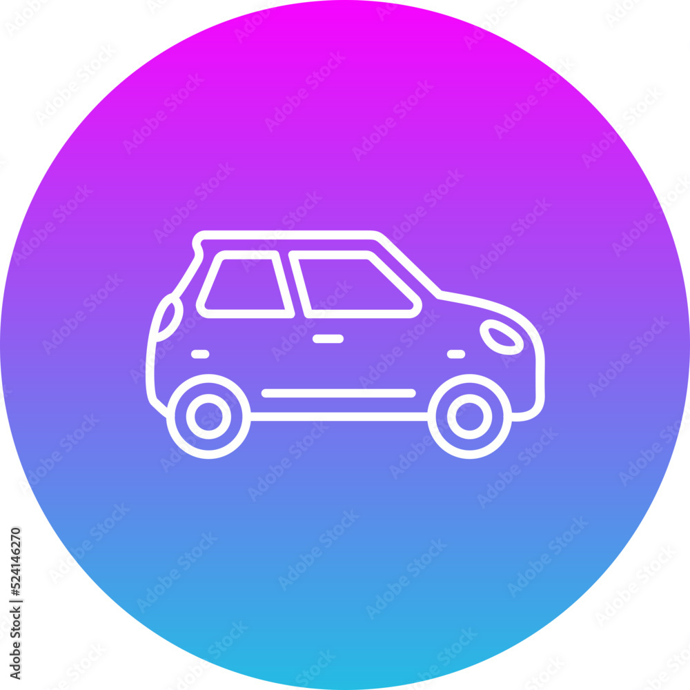 Car Gradient Circle Line Inverted Icon