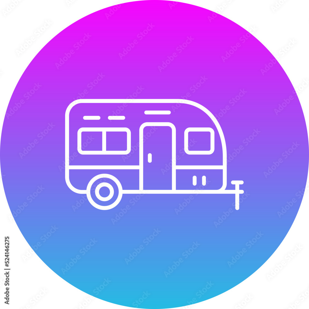 Caravan Gradient Circle Line Inverted Icon Caravan Gradient Circle Line Inverted Icon