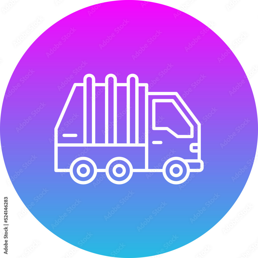 Garbage Truck Gradient Circle Line Inverted Icon Garbage Truck Gradient Circle Line Inverted Icon