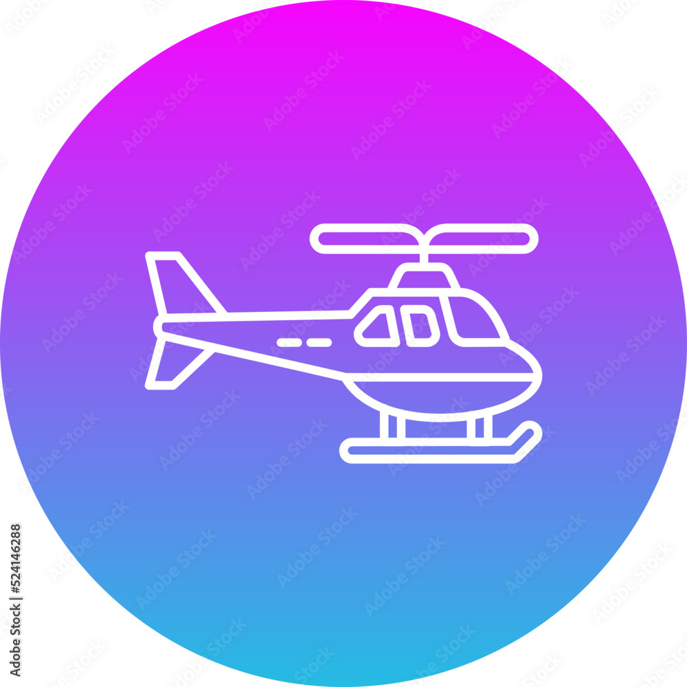 Helicopter Gradient Circle Line Inverted Icon Helicopter Gradient Circle Line Inverted Icon