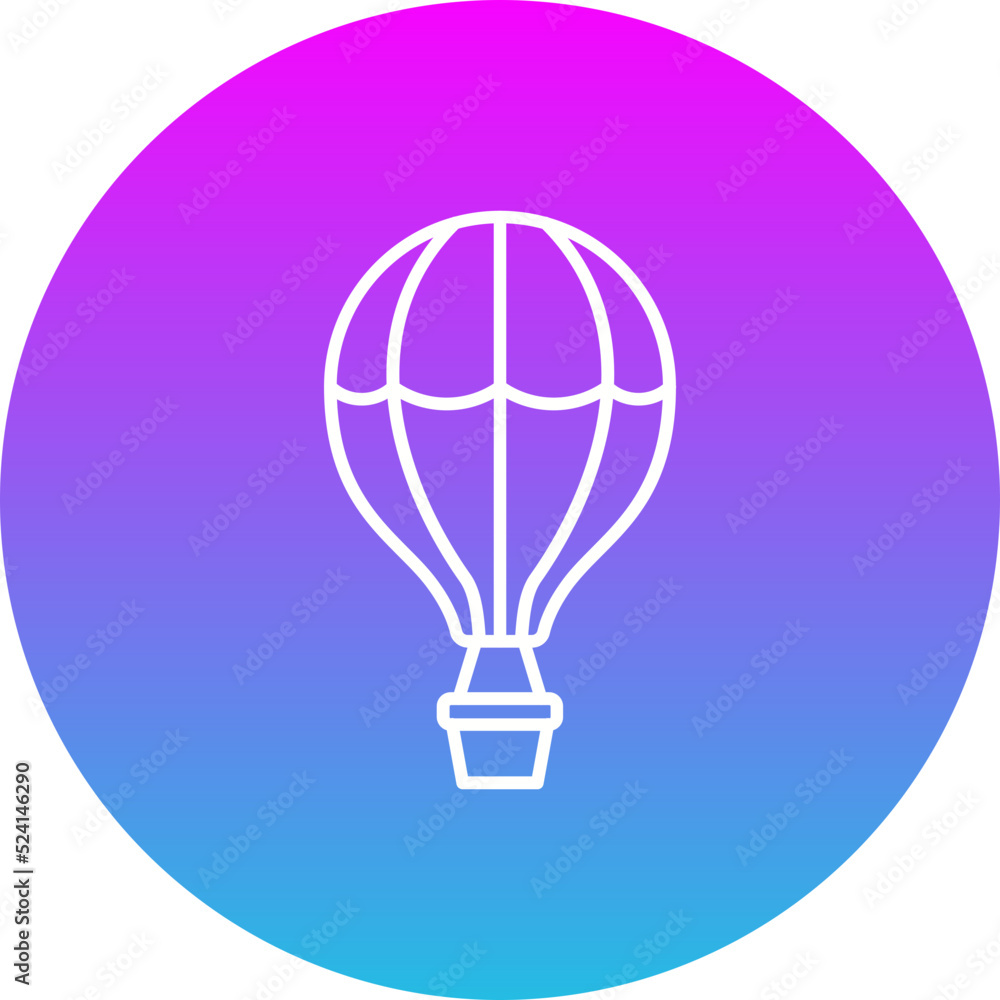 Fototapeta premium Hot Air Balloon Gradient Circle Line Inverted Icon