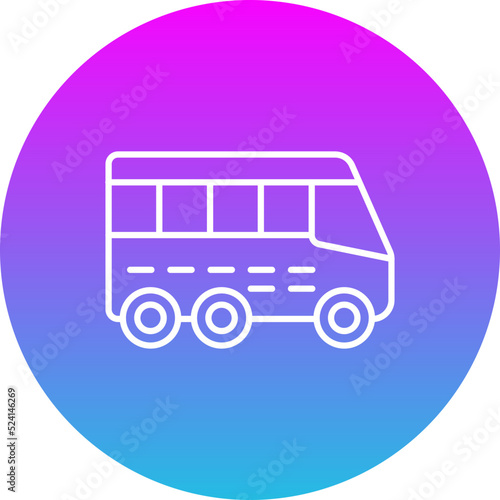 Bus Gradient Circle Line Inverted Icon