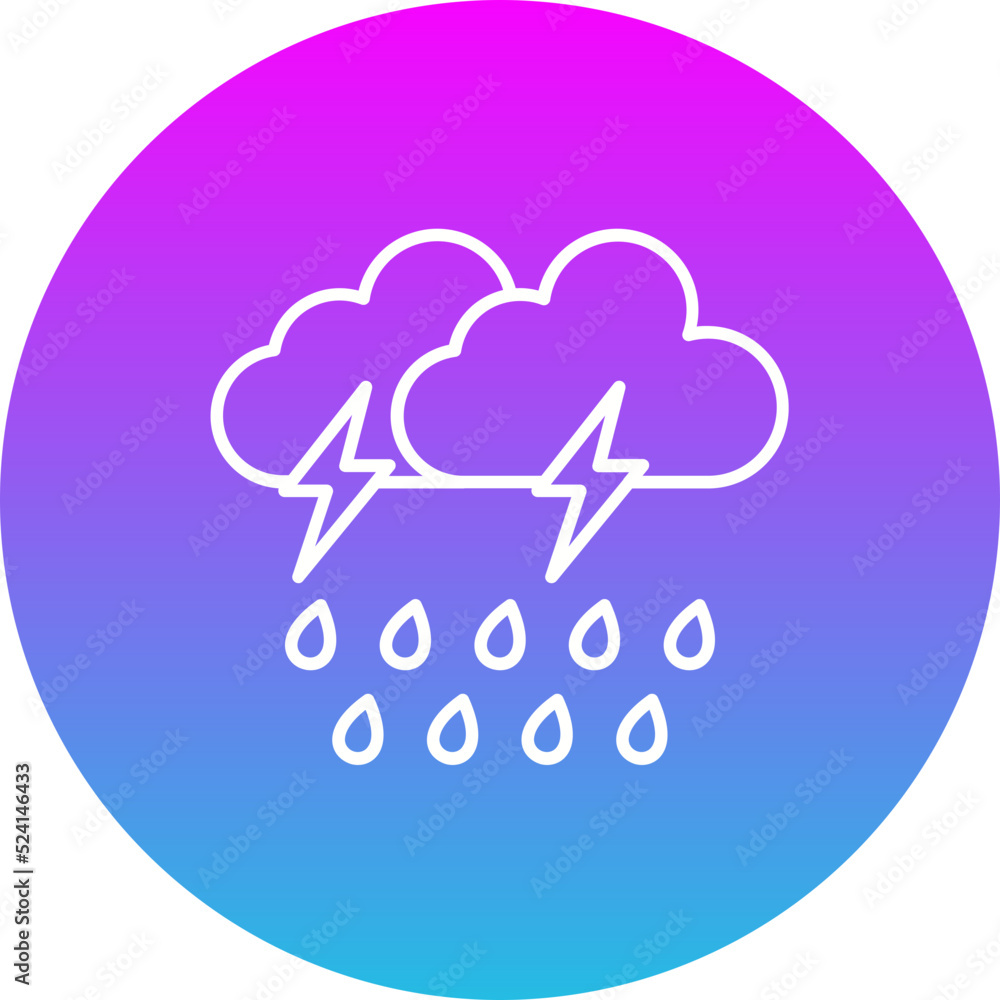 Rain Storm Gradient Circle Line Inverted Icon Rain Storm Gradient Circle Line Inverted Icon