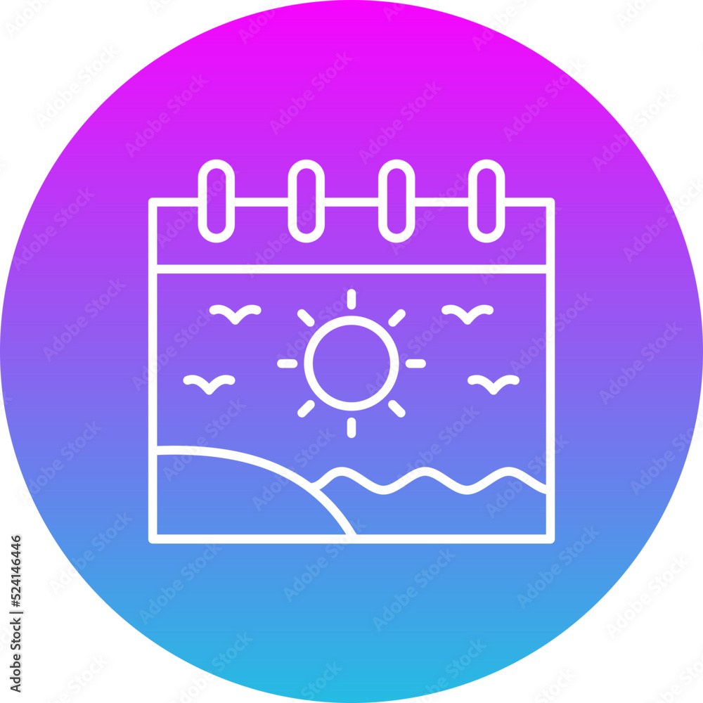 Summer Gradient Circle Line Inverted Icon Summer Gradient Circle Line Inverted Icon