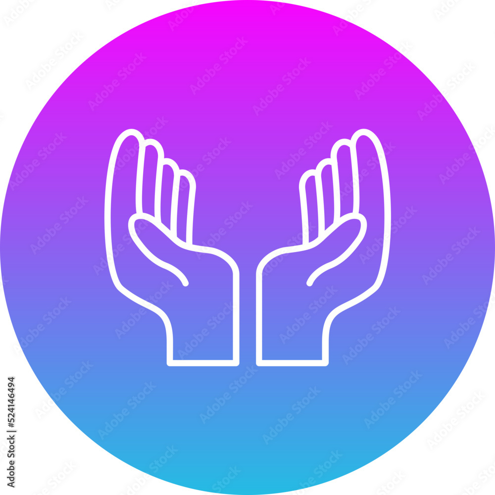 Hands Gradient Circle Line Inverted Icon Hands Gradient Circle Line Inverted Icon