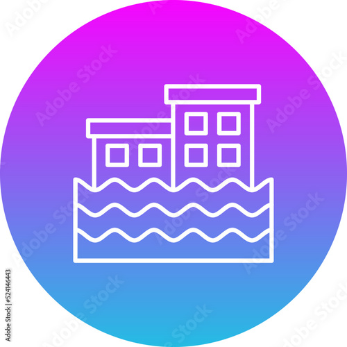 Flooding Gradient Circle Line Inverted Icon