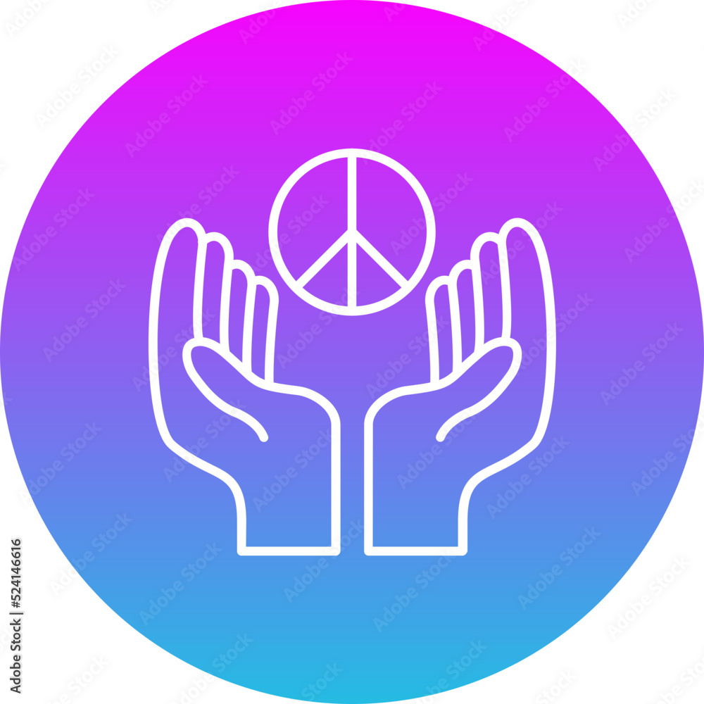 Obraz premium Peace Gradient Circle Line Inverted Icon