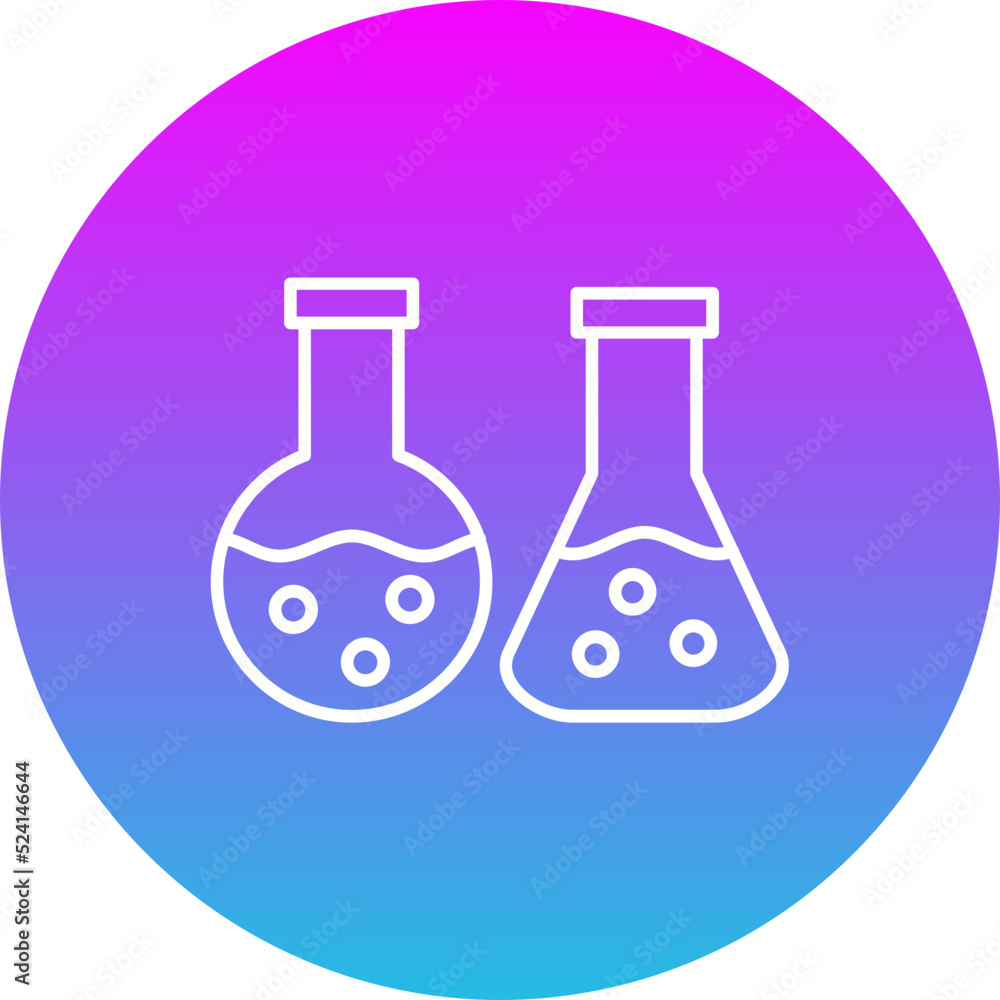 Test Tubes Gradient Circle Line Inverted Icon Test Tubes Gradient Circle Line Inverted Icon
