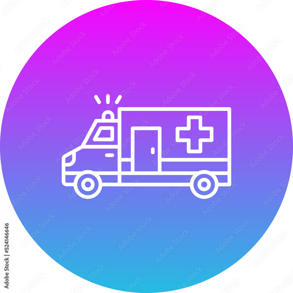 Ambulance Gradient Circle Line Inverted Icon Ambulance Gradient Circle Line Inverted Icon