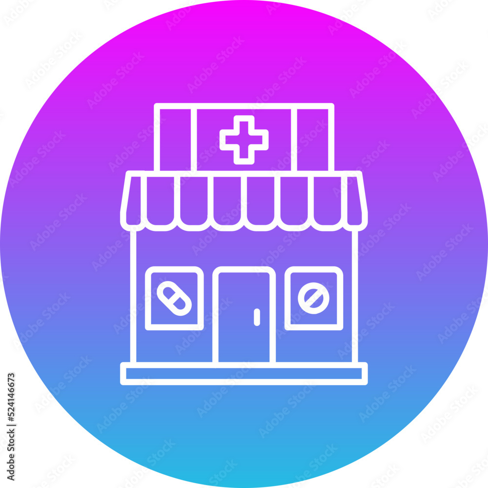 Pharmacy Gradient Circle Line Inverted Icon Pharmacy Gradient Circle Line Inverted Icon
