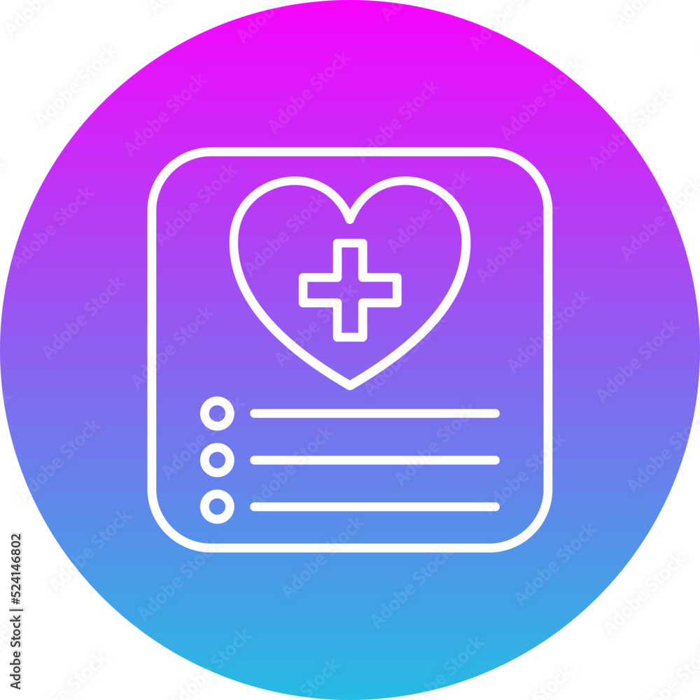 Obraz premium Daily Health App Gradient Circle Line Inverted Icon