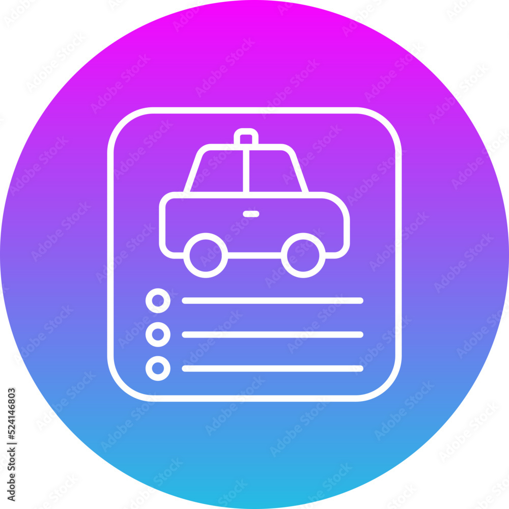 Car App Gradient Circle Line Inverted Icon Car App Gradient Circle Line Inverted Icon