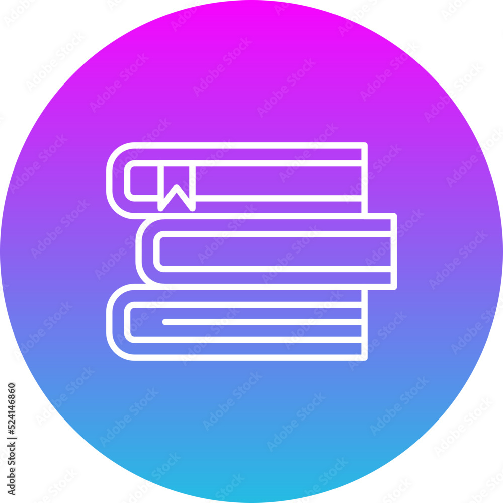 Books Gradient Circle Line Inverted Icon Books Gradient Circle Line Inverted Icon